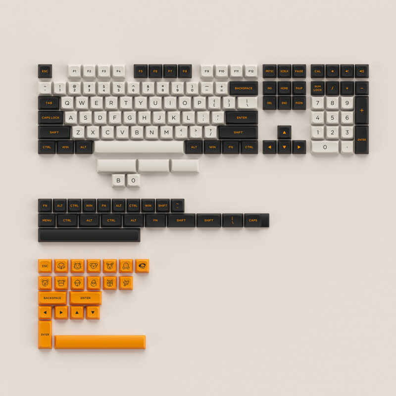 AKKO Keycap set – Carbon Retro (PBT Double-Shot/ASA Low profile/155 nút ...