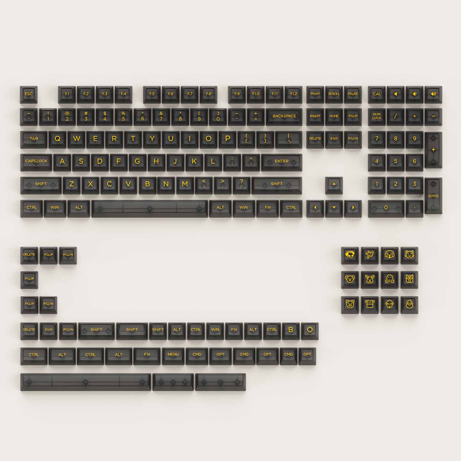 AKKO Keycap set - Black (PC / ASA-Clear profile / 155 nút)