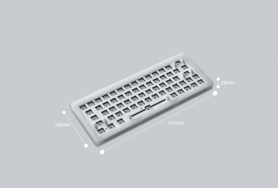 Kích thước Kit bàn phím cơ AKKO ACR64 White