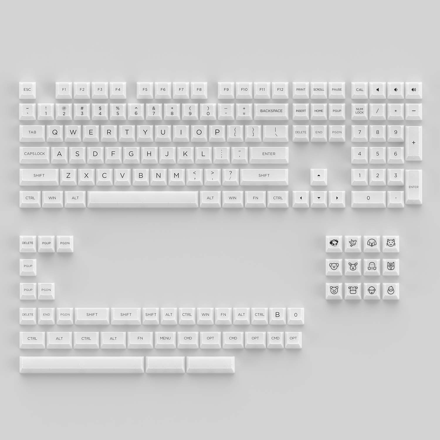 AKKO Keycap set - White (PC / ASA-Clear profile / 155 nút)