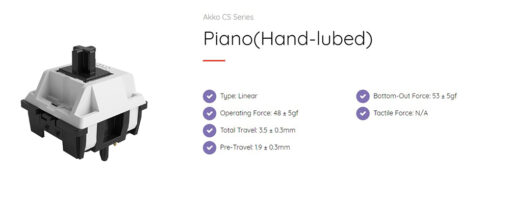 Thông số chi tiết của AKKO CS switch - Piano