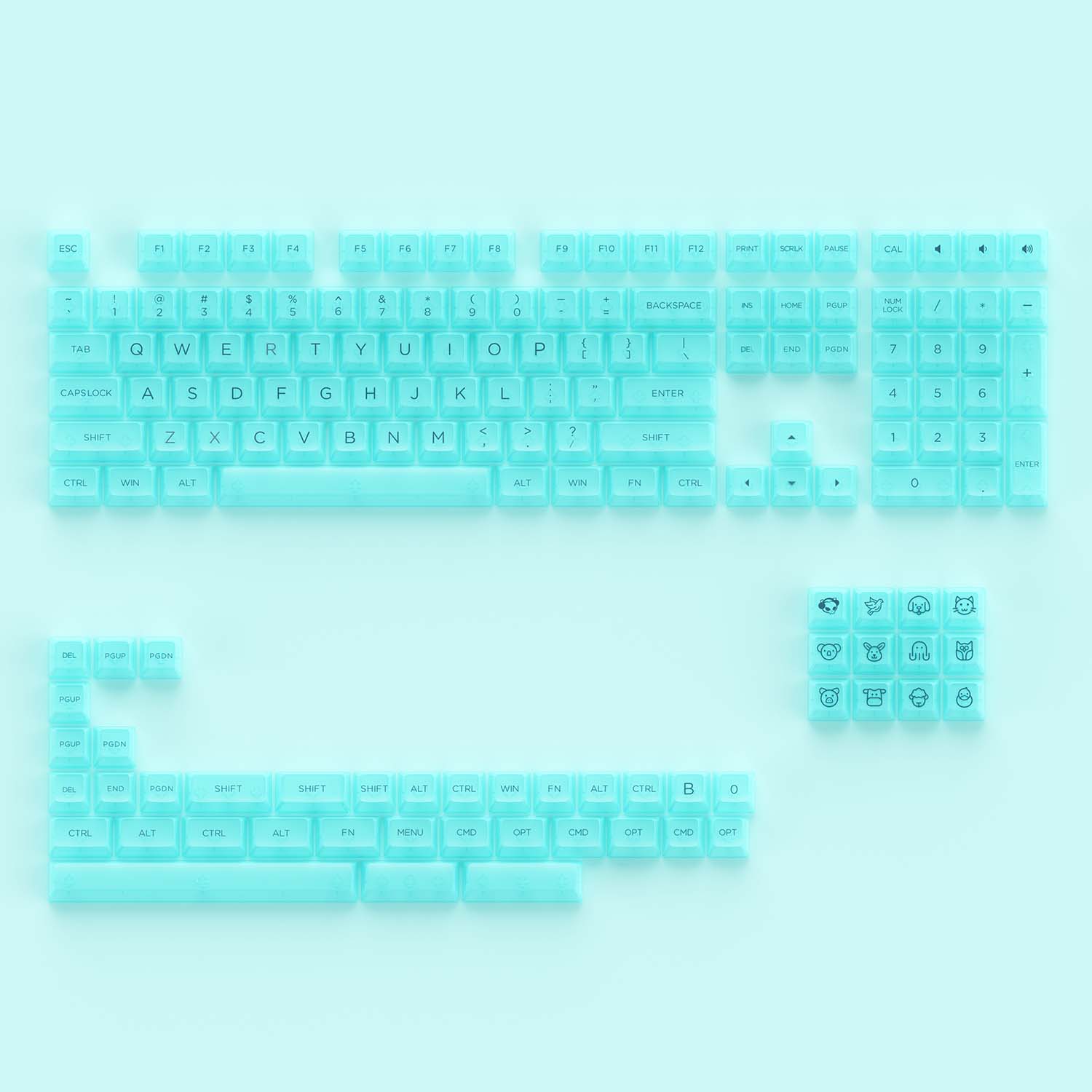 AKKO Keycap set - Tiffany Blue (PC / ASA-Clear profile / 155 nút)
