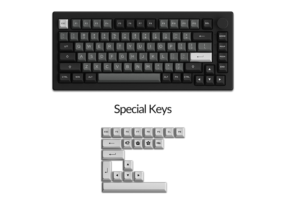 Keycap tặng kèm theo phím AKKO 5075B Plus-S Black & Silver