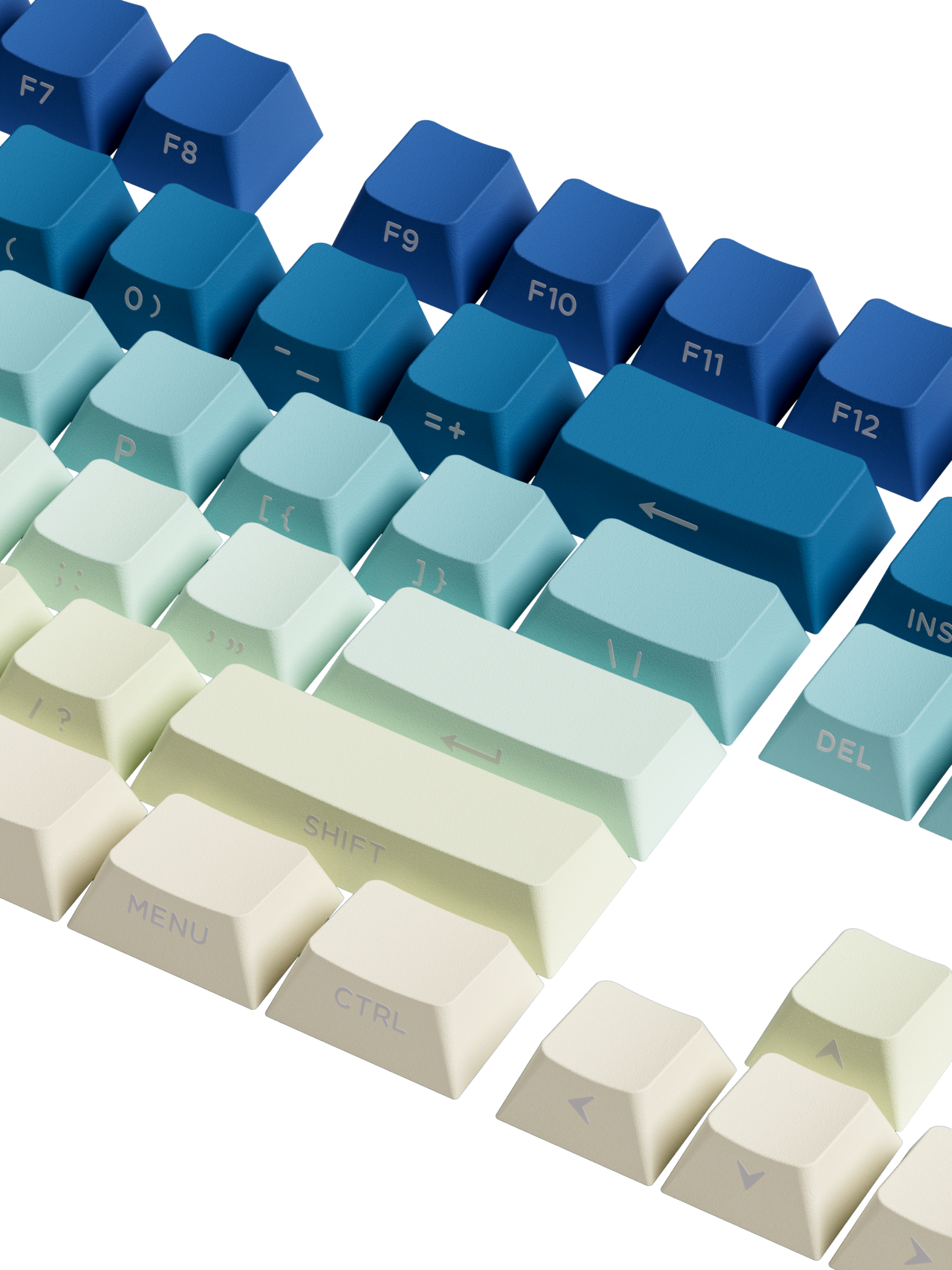 Gradient Rim Keycaps Veekos lris Gradient Keycaps (PBT Double-Shot / Cherry profile / 135 ...